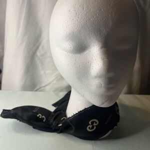 Black and gray Logo Silk Scarf